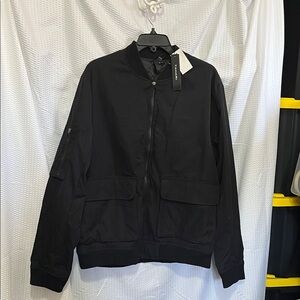 T Tahari Classic Black Varsity Jacket